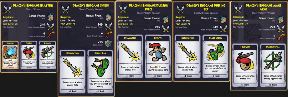 Deacon Weapons