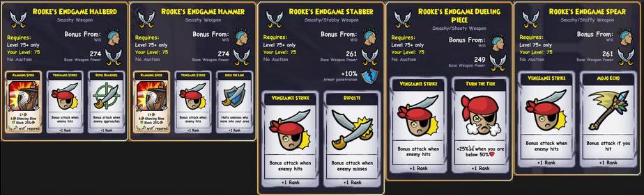 Rooke Weapons